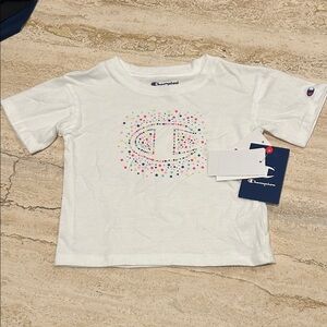 NEW 🆕 Champion Kids' White T-Shirt with Colorful Logo 2T